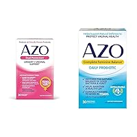 AZO Dual Protection | Urinary + Vaginal Support* | Prebiotic Plus Clinically Proven Women's Probiotic 30 Count & Complete Feminine Balance Daily Probiotics for Women