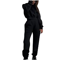 Women's Hoodies Tracksuit Two Piece Sweatsuit Set Pullover Tops and Jogger Pants Sets Lightweight Sports Track Suit