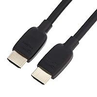 Amazon Basics HDMI Cable, 48Gbps High-Speed, 8K@60Hz, 4K@120Hz, Gold-Plated Plugs, Ethernet Ready, 3 Foot, Black