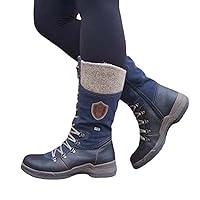 LICE--EN FashionWomensPU Snow Boots Winter Boots Warm Ankle Lined Anti-Slip Leather Work Walking Hiking Outdoor Urban (Color : A, Size : 39EU)