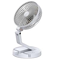 Portable Desktop Fan, Ultra Quiet Mini Personal Table Folding Fan with 3 Speed, 2600Mah Battery USB Rechargeable for Outdoor School Buggy Camping Office