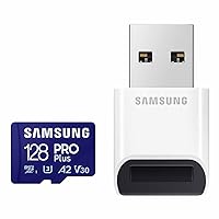 SAMSUNG PRO Plus microSD Memory Card + Reader, 128GB MicroSDXC, Up to 180 MB/s, Full HD & 4K UHD, UHS-I, C10, U3, V30, A2 for Android Phones, Tablets, GoPRO, DJI Drone, MB-MD128SB/AM, 2023