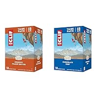 CLIF BAR - Crunchy Peanut Butter - Made with Organic Oats - Non-GMO - Plant Based - Energy Bars - 2.4 oz. & - Chocolate Chip - Made with Organic Oats - Non-GMO - Plant Based - Energy Bars - 2.4 oz.