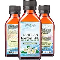 MONOI OIL JASMINE. Monoi Coconut Oil with Jasmine Oil for Hair, Face, Body, Lip, Nail Care. 3.33 Fl.oz.- 100 ml
