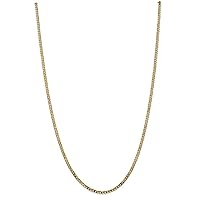 14k Gold 2.9mm Flat Beveled Curb Chain Necklace Jewelry for Women - Length Options: 16 18 20 22 24 26 28 30