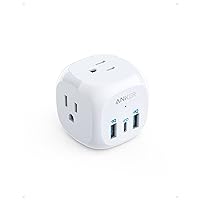 USB C Outlet Extender, Anker 321 Outlet Extender With 3 Outlets and 20W USB C Charging for iPhone 13/12 Series, Power Delivery Charging for Dorm Rooms, Home Office, Cruise Ship Travel Esstential