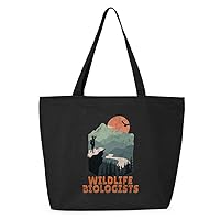 Wildlife Biologist Zippered Tote Bag - Retro Shopping Bag - Cool Art Cloth Bag