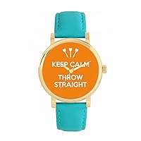 Orange Keep Calm Throw Straight Watch Ladies 38mm Case 3atm Water Resistant Custom Designed Quartz Movement Luxury Fashionable