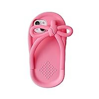 Kawaii Phone Cases Apply to iPhone 14 Pro,Cute Cartoon Flip-Flops Pink Phone Case Unique Fun Cover Case 3D iPhone 14 Pro Case Soft Silicone Shockproof Cover for Women Girls