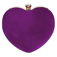 Women Heart Shape Clutch Purse Velvet Shoulder Bag Evening Handbags