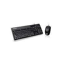 IOGEAR 104-Key Keyboard with Built-in Common Access Card Reader & 3-Button Mouse Combo, TAA Compliant