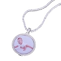 Jewelry Personalized Custom Photo Medallions Necklace & Pendant 18K Gold Silver Cubic Zircon Hip hop Jewelry Dog Tag Necklace for Men Women