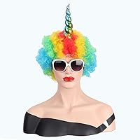 Cosplay Wigs Women Colorful Wig Hair Halloween Costumes Curly Wavy Multi Color 6inches