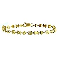 YELLOW GOLD BRACELET - THE I HEART U BRACELET - Gold Purity:: 10K, Bracelet Sizes:: 6.5