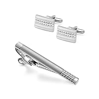 Men's Business Tie Clip Cufflinks Set Silver Collar Clip French Cufflinks Sleeve Nails