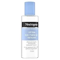 Neutrogena Oil-Free Liquid Eye Makeup Remover, Residue-Free, Non-Greasy, Gentle & Skin-Soothing Makeup Remover Solution with Aloe & Cucumber Extract for Waterproof Mascara, 3.8 fl. oz