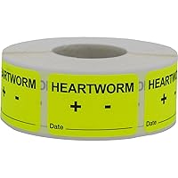 Heartworm Veterinary Labels 1 x 1.5 Inch 500 Total Stickers