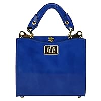 Pratesi Leather Bag for Women Anna Maria Luisa de' Medici Small in cow leather R150/20 - Radica Electric Blue Made in Italy