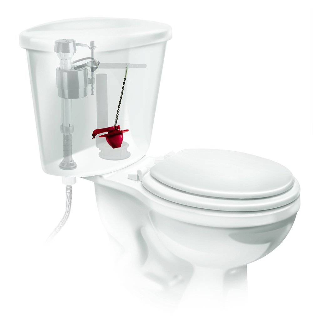Fluidmaster 502P21 PerforMAX Universal Water-Saving Long Life Toilet Flapper for 2-Inch Flush Valves, Adjustable Solid Frame Design, Easy Install, Red, 1 pack