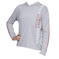 Under Armour Youth Girl's UA Pullover Hoodie Loose Fit Tee Shirt (Large) Big Kids Girls Hoody T-Shirt Gray
