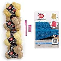 Red Heart Super Saver Kit, 12x198g Yarn Skeins, Neutral Yellow Colors