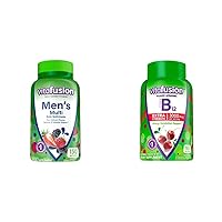 Adult Gummy Vitamins for Men (Berry Flavored) + Vitafusion Extra Strength Vitamin B12 Gummy Vitamins (Cherry Flavored)