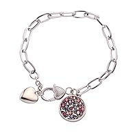 Deer mas Tree Art Deco Fashion Heart Chain Bracelet Jewelry Charm Fashion