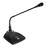 Pyle Home Desktop Gooseneck Wired Microphone System-Table Mounted Corded Voice Condenser Mic with Pop Filter - XLR to 1/4'' Sound Cord - for Karaoke, Conference, Studio Audio Recording -PDMIKC5 Black