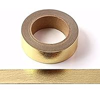 Syntego Solid Foil Washi Tape Decorative Self Adhesive Masking Tape 15mm x 10 Meters (Gold)