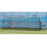 HEATER SPORTS Xtender 24' Baseball and Softball Batting Cage Net and Frame, With Built In Pitching Machine Harness For Safety (Machine NOT Included)