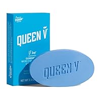 Queen V V Bar- Cleansing Bar, 3.5 oz., pH Balanced, Enriched with Aloe and Rose Water, For Use on External Intimate Area
