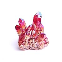 XN216 1pc New Red Electroplated Vug Crystal Quartz Specimen Electroplating Crystal Clusters Decoration Gift Healing Natural (Color : 40-50g red)