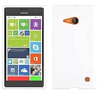 Case Compatible with Nokia Lumia 730 in Snow White - Shockproof and Scratch Resistant TPU Silicone Cover - Ultra Slim Protective Gel Shell Bumper Back Skin