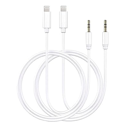 [Apple MFi Certified] Aux Cord for iPhone in Car,2 Pack Lightning to 3.5mm Aux Stereo Audio Cable Adapter for iPhone 14 Pro Max/13/12/11/XS/XR/X/8/7 for Car Home Stereo,Speaker,Headphones 3.3FT