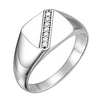 Platinum Diamond Men Gents Signet Ring