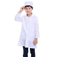 TopTie Lab Coat for Kid Children Scrub Scientist Role Play Halloween Costume