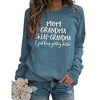 Mama Sweatshirt Women Mom Gramma Sweatshirt Shirt Mama Long Sleeve Pullover Gigi Shirt Tops