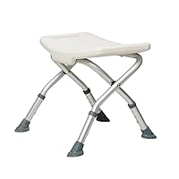 Shower Chair for Elderly Foldable, Height-Adjustable Shower Seats with Arms and Back, Shower Aid for Seniors Disabled, Shower Stool Portable Folding Bathtub Non-Slip Safety,White a