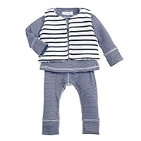 Mud Pie Arctic Sea Navy Stripe 3pc Set,6-9 Months, Multicolored, 6-9 Months