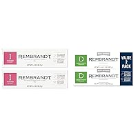 REMBRANDT Intense Stain Whitening Toothpaste with Fluoride, Removes Tough Stains & Deeply White + Peroxide Whitening Toothpaste, Peppermint Flavor, 3.5-Ounce (Pack of 2)