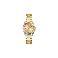 GUESS Women's 34mm Watch - Gold-Tone Bracelet Champagne Dial Gold-Tone Case