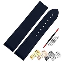 Rubber Watch Strap 20mm 22mm Silicone Watchband Suitable For Omega Watch Band Folding Clasp Curved End Wristwatches Belt