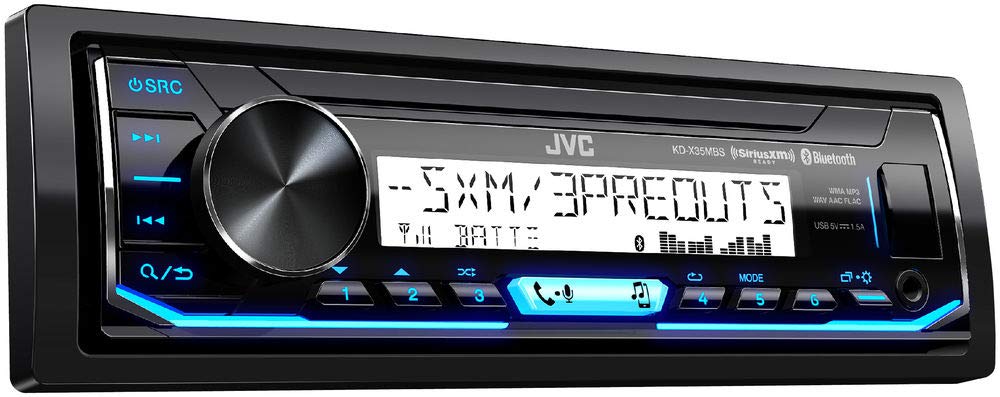 JVC KD-X35MBS Single DIN SiriusXM Bluetooth in-Dash Digital Media Marine Stereo Receiver w/Pandora Control