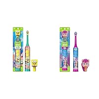 FIREFLY Clean N' Protect Spongebob and My Little Pony Power Toothbrushes with 3D Covers, Soft Bristles, Battery Included, Ages 3+, 1 Count Each