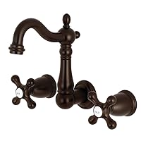 Kingston Brass KS1225AX Heritage Bathroom Faucet, 4-3/4 Inch in Spout Reach, Oil Rubbed Bronze
