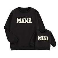 Mommy and Me Matching Outfits Family Costume Cute Letter Sweatshirt Shirt Long Sleeve Pullover Sweater Tops