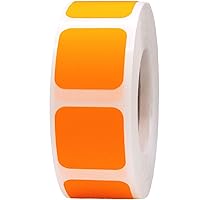 Fluorescent Orange Square Color Coding Labels for Organizing Inventory 0.75 Inch Dots 500 Total Adhesive Stickers On A Roll