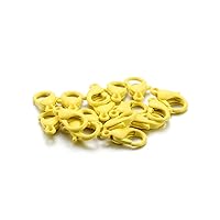 20pcs/Pack Colored Metal Lobster Clasps, Lanyard Snap Clips with Key Rings,for Bag Key Chains Connector,Jewelry Making Accessories (Yellow, 14×7mm)