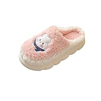 Super Soft Cotton Slippers Thick Plush Cute Slippers Women's Indoor Couples Keep Warm (Color : Blue, Size : 42 43 Yards)