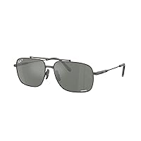 Ray-Ban Michael titanium RB8096 Pillow Sunglasses for Men for Women + BUNDLE With Designer iWear Complimentary Eyewear Kit